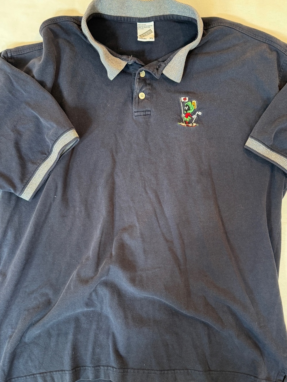 1998 Marvin Martian Warner Bros Studio Store Golf Polo 90s Navy XL